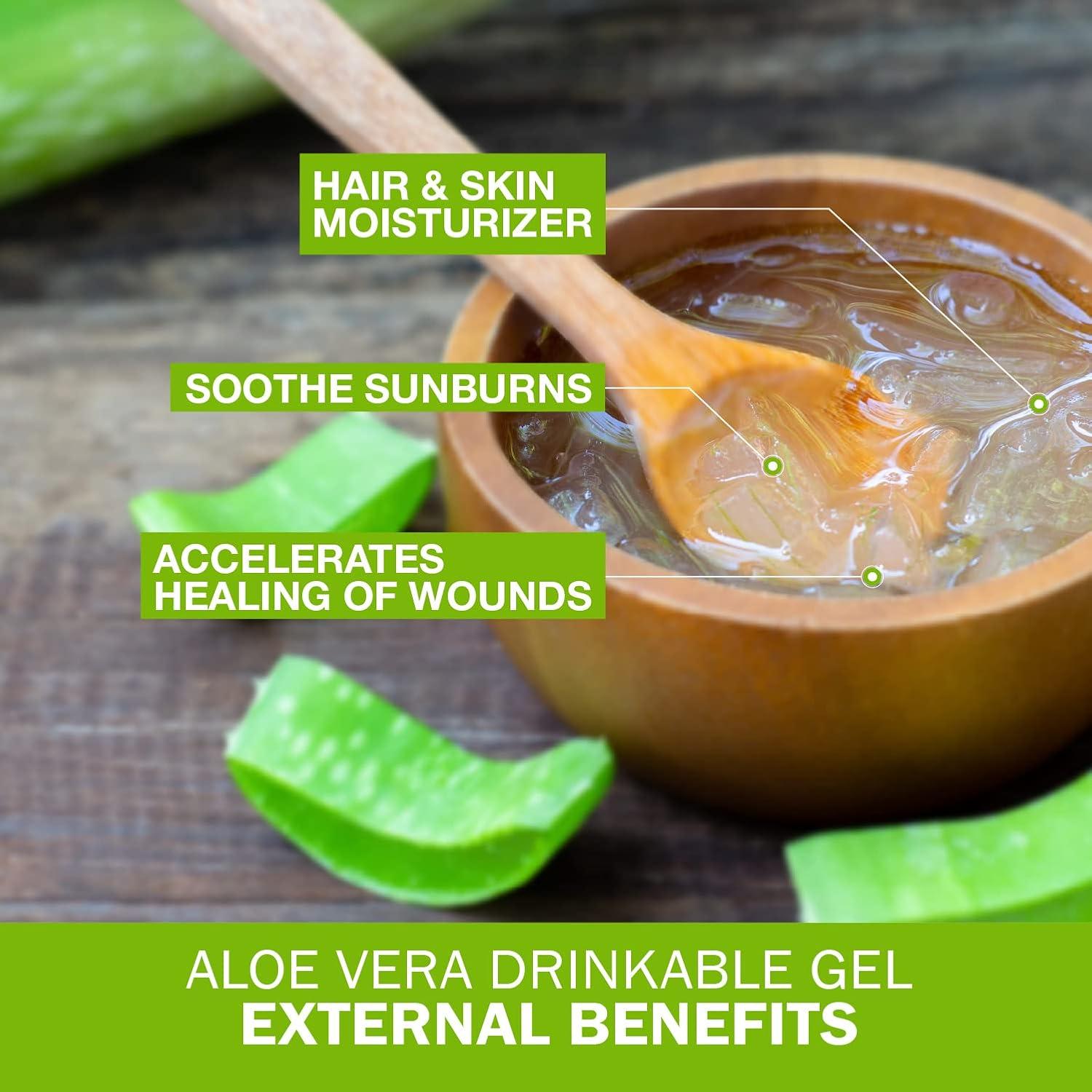 Pure Aloe Vera Drinkable Gel Unflavoured 500mL - Cold-Processed from  Organic Fresh Leaves - for Heartburn Relief - Acid Reflux - Made In Canada  (Pack of 2) 500 ml (Pack of 2) |