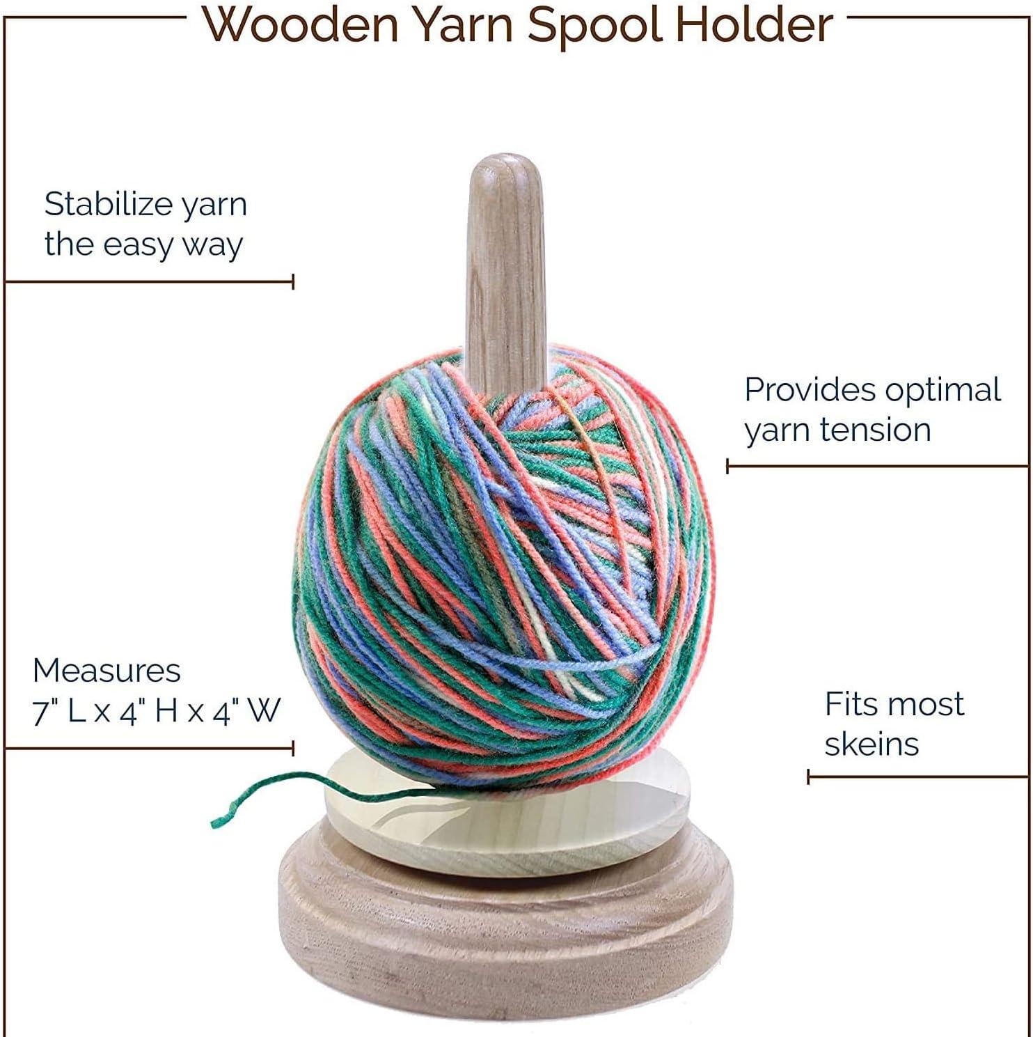 Wood Yarn Holder - with Twirling Mechanism