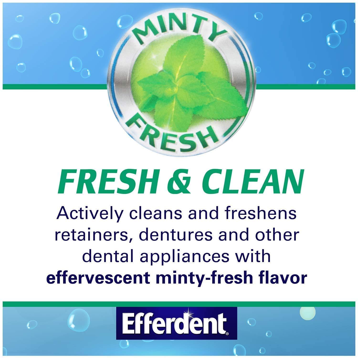 Efferdent Plus Mint AntiBacterial Denture Cleanser Tablets 126 Count