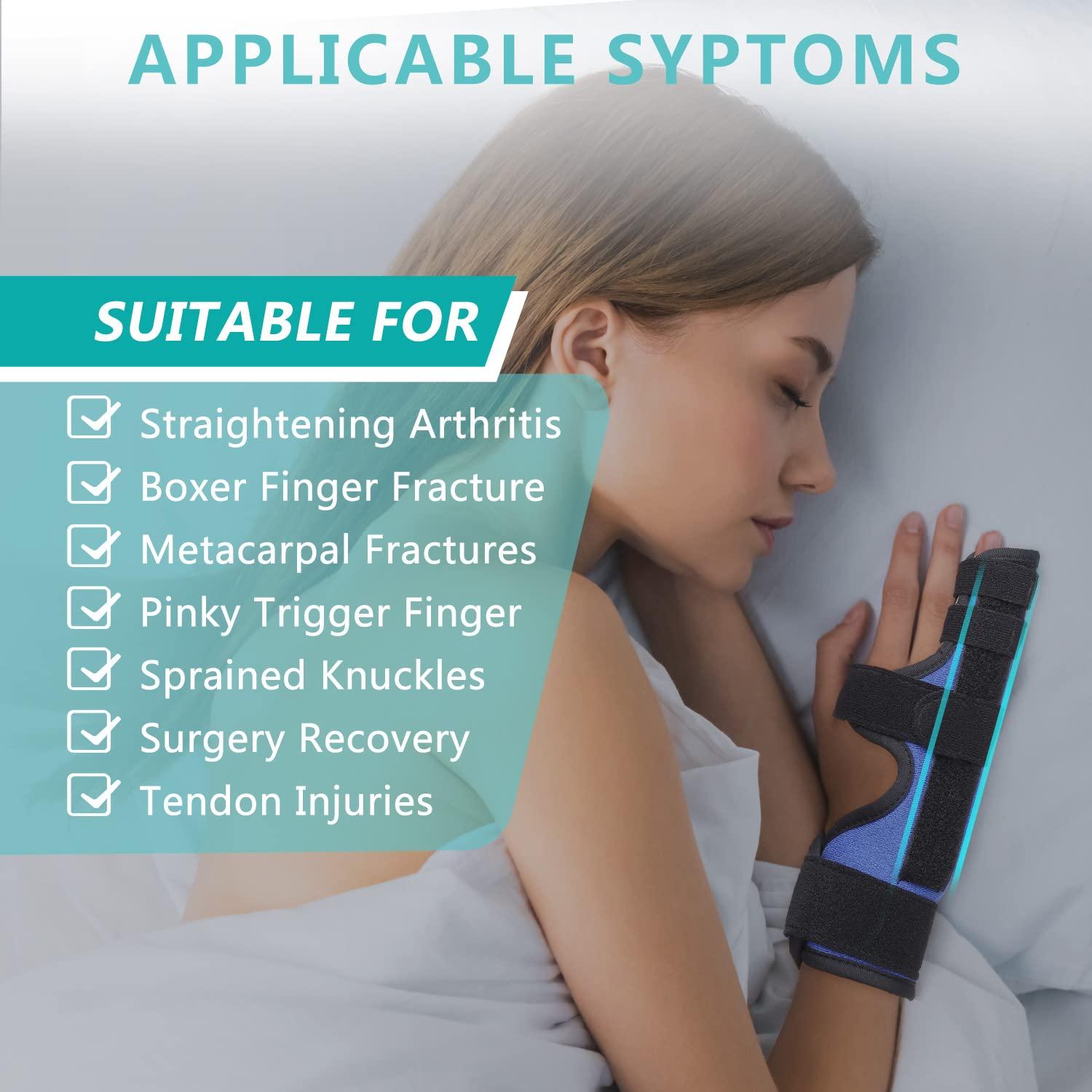 Fibee Boxer Fracture Splint, Pinky Finger Splint, Adjustable Two Finger