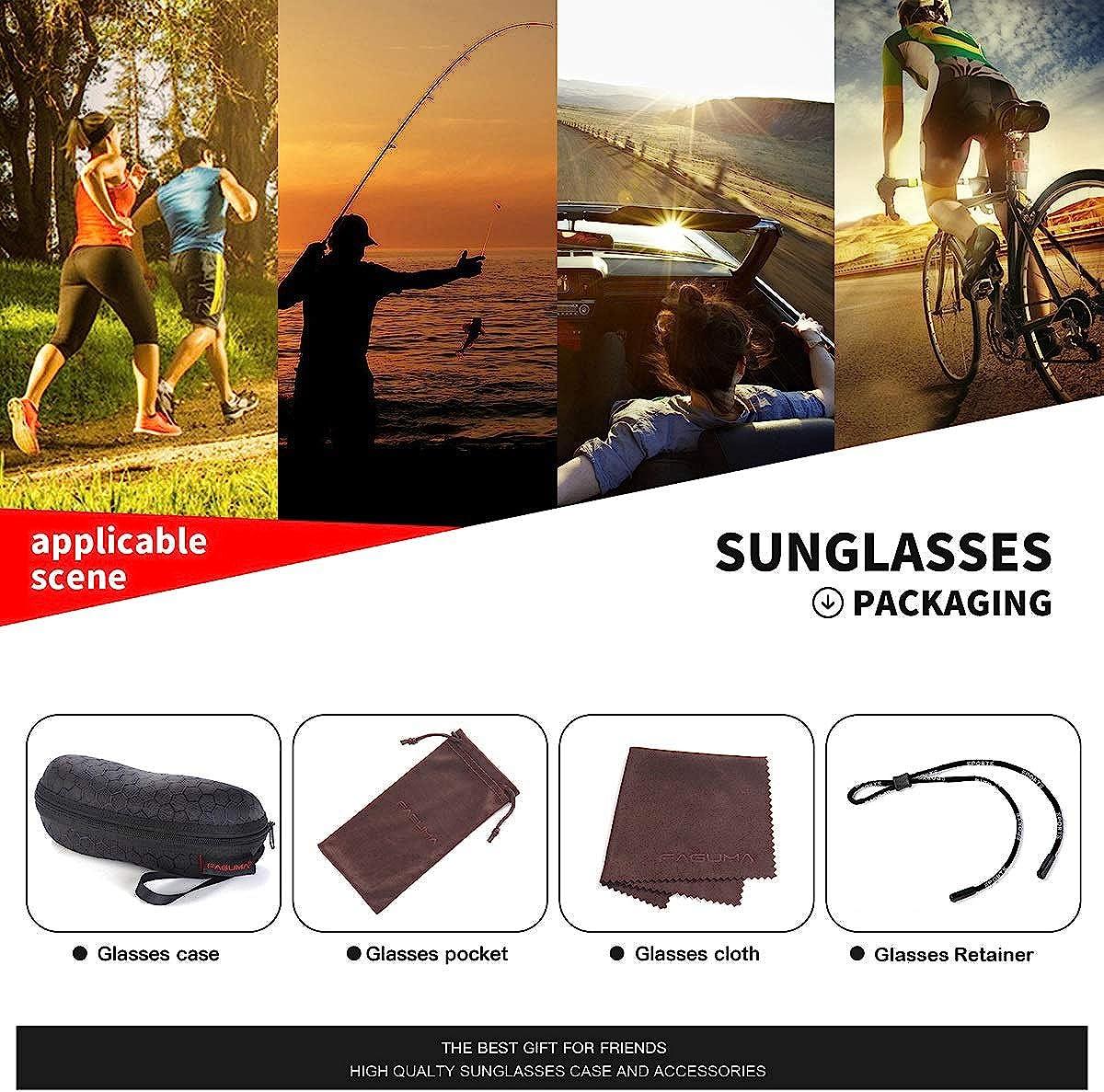 FAGUMA Sports Polarized Sunglasses for Men Cycling Driving Fishing 100% UV Protection