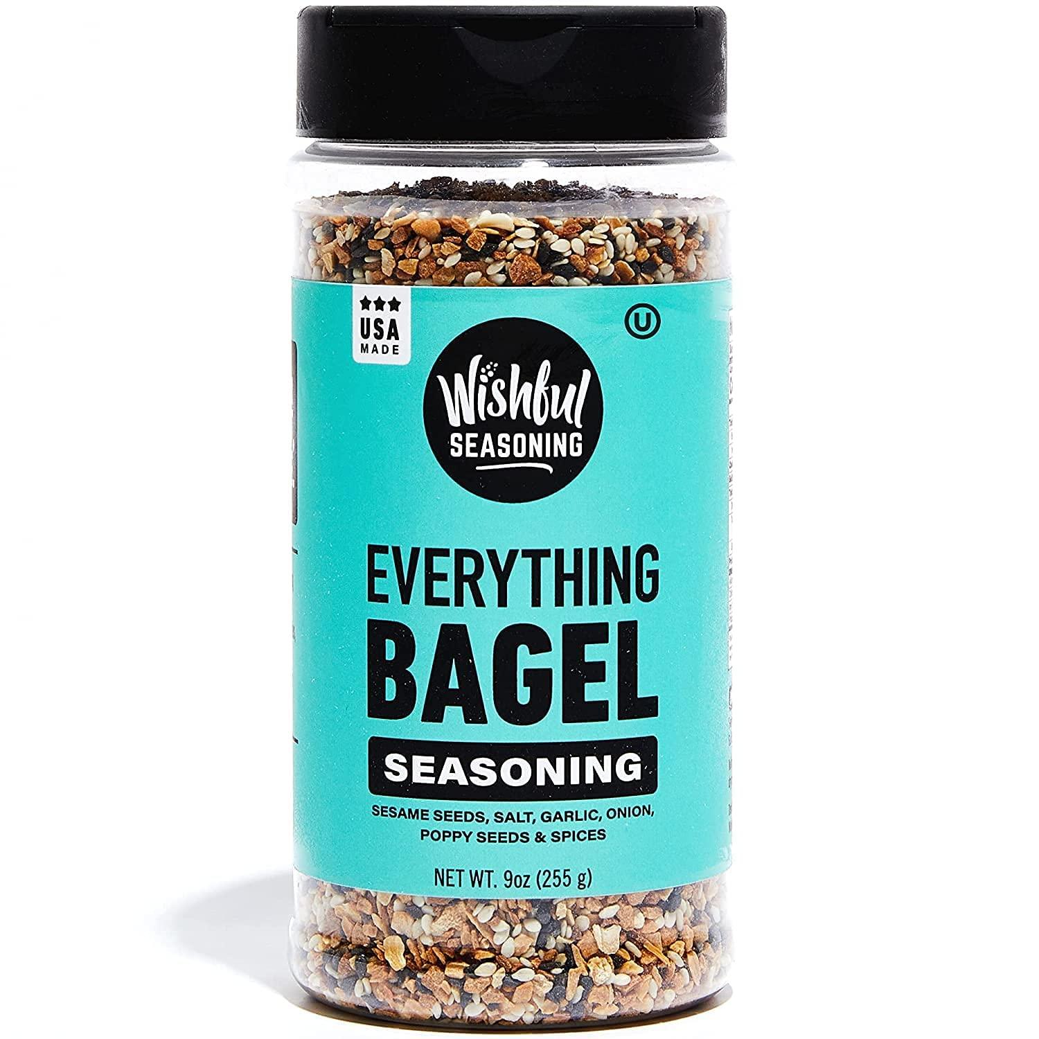Wishful Everything Bagel Seasoning XL 9 Ounce Jar of Bagel Seasoning for Keto Bagels, All