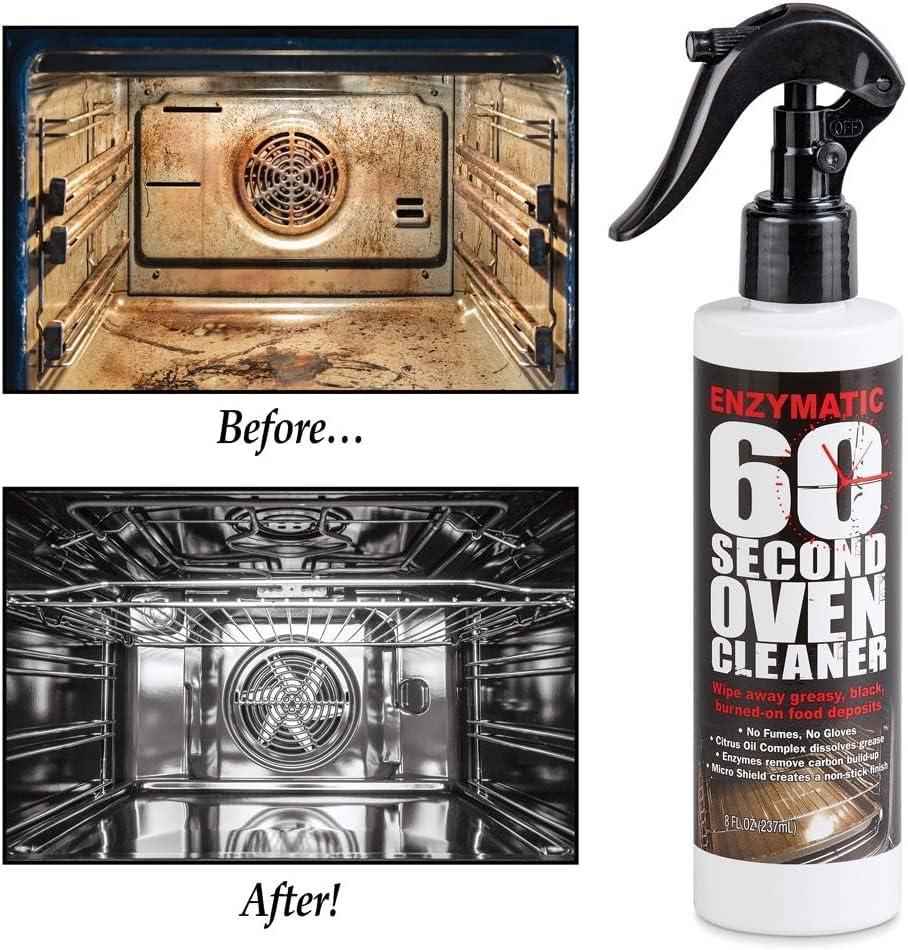 EZR Enzymatic 60 Second Oven Cleaner Spray. Simply Wipe Your Oven Clean, 8 Fl Oz Spray Bottle
