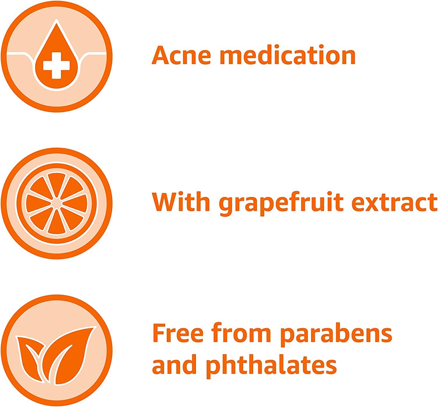 Amazon Basics Clarifying Pink Grapefruit Body Wash, 2 Salicylic Acid