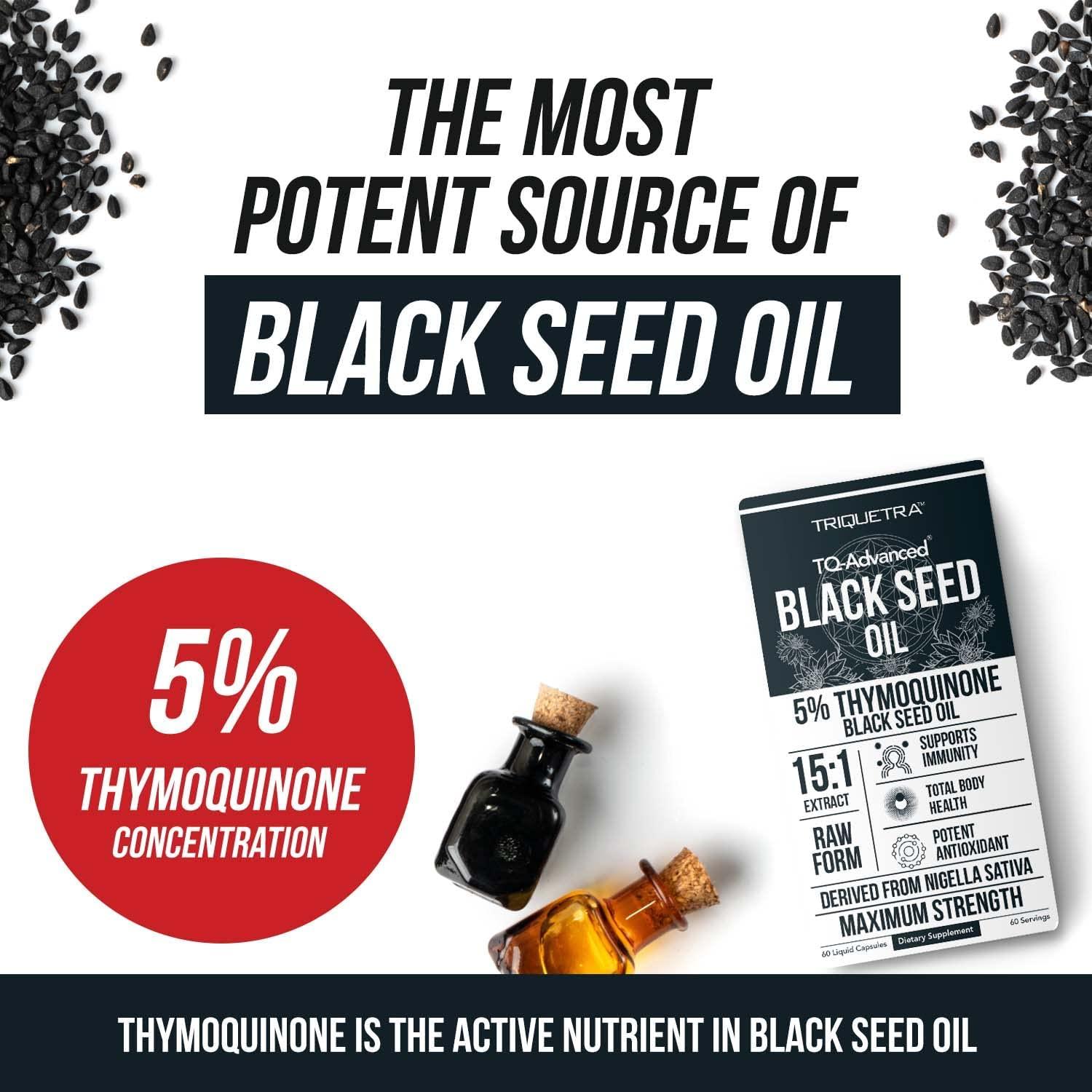 Black Seed Oil Capsules 5 Thymoquinone 500mg per Capsule Raw