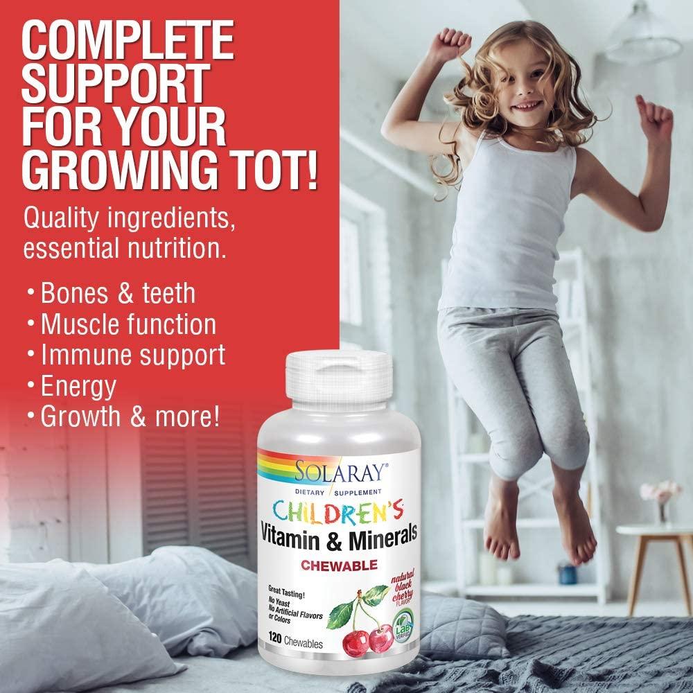 Solaray Children's Chewable Vitamins & Minerals - Natural Black Cherry ...