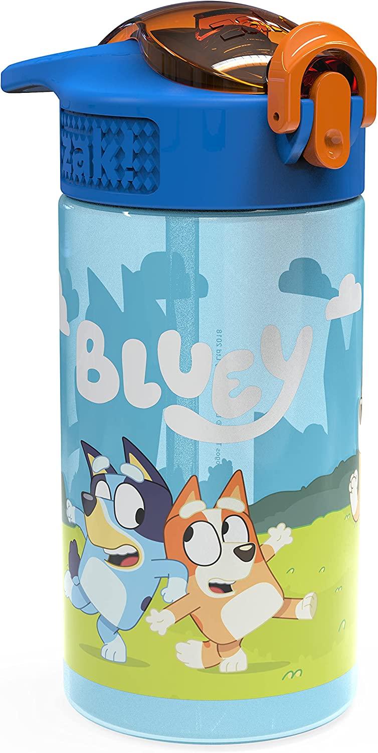 Zak Designs Bluey Kids Durable Plastic Spout Cover and Built-in