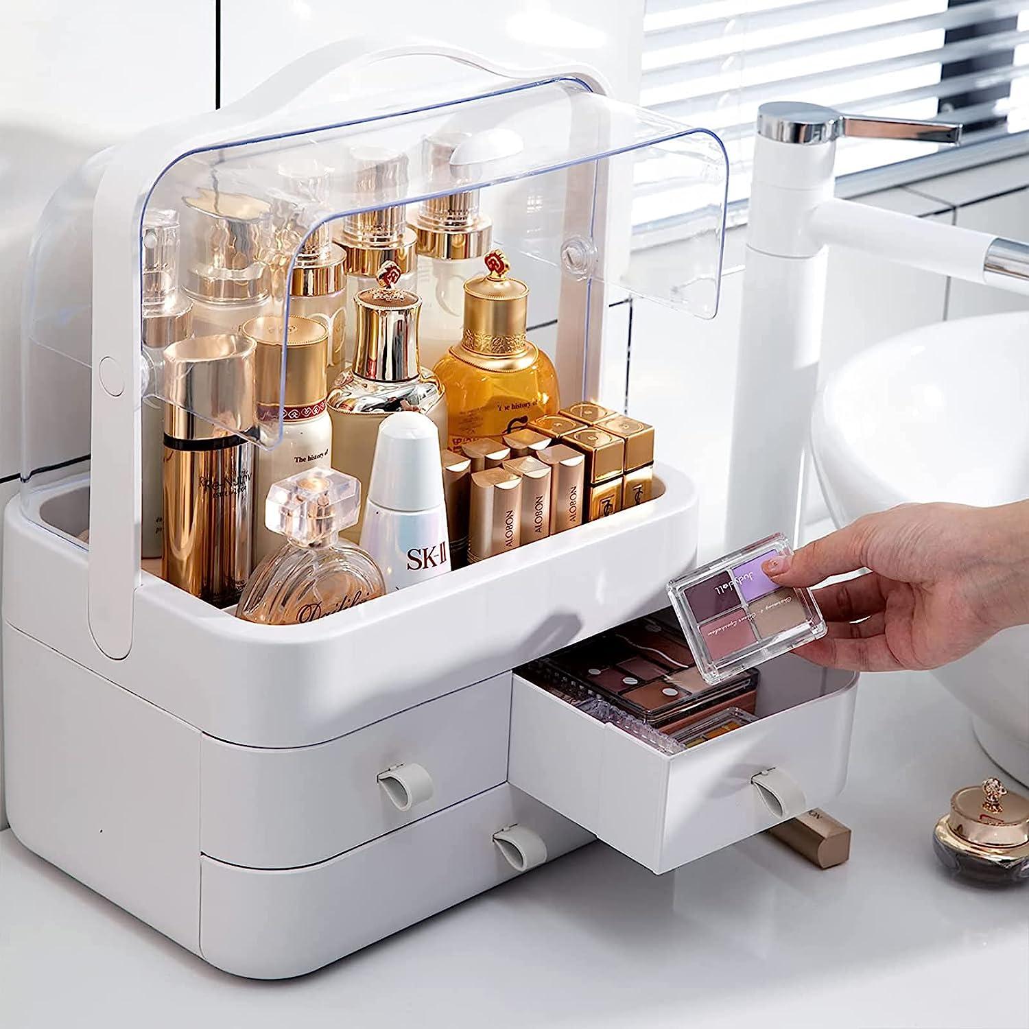 Drawer Type Cosmetics Storage Box Makeup Organizer Skin Care Lipstick  Acrylic Dust Storage Rack Make Up Organizer Storage