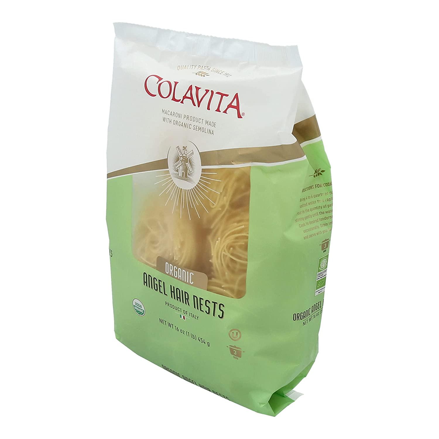 Colavita Organic Angel Hair Nest Capellini Thin Spaghetti Pasta 4 Pack