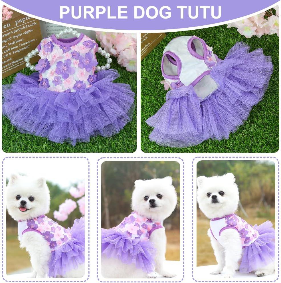 Sebaoyu Dog Dresses 3 Pack for Small Dogs | Summer Puppy Clothes Outfit |  Breathable Pet