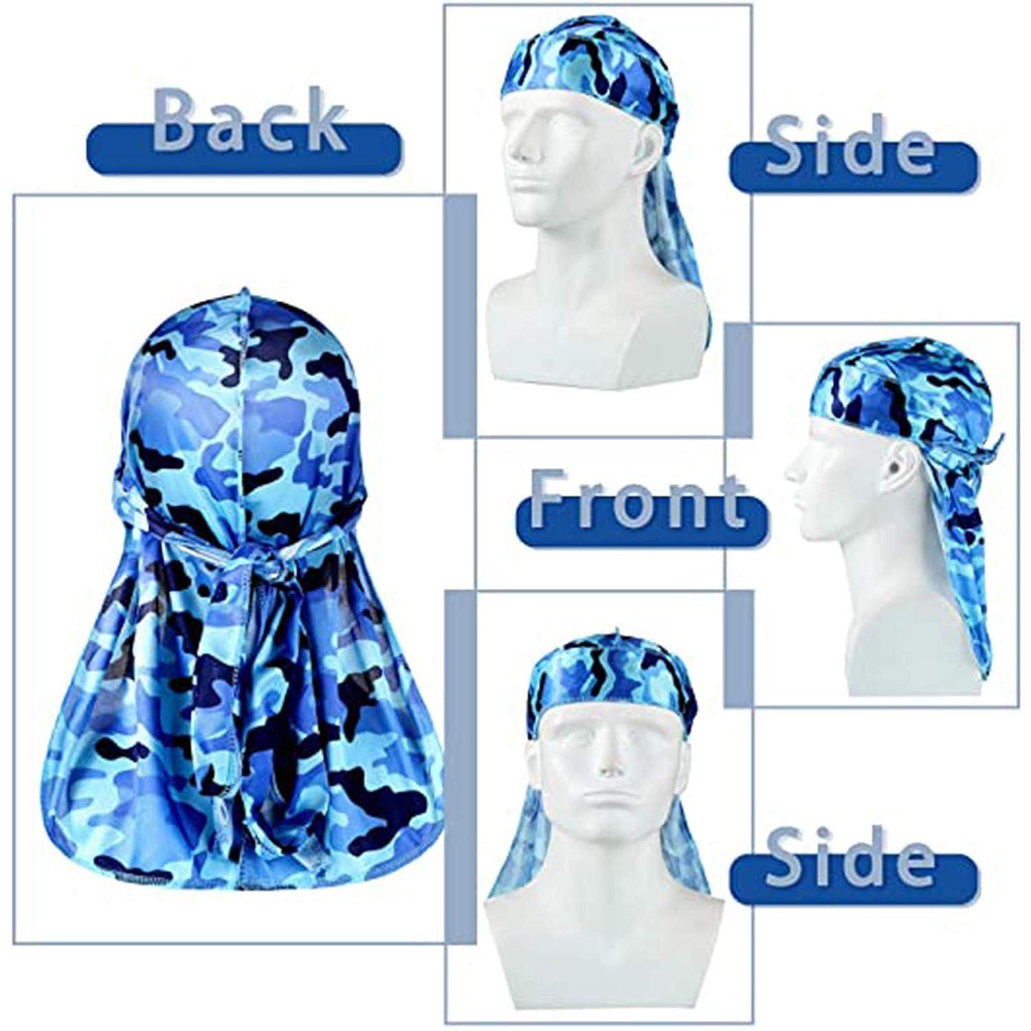 Fashion Silky Durags Turban Hat Unisex Silk Durag Headwear Bandans
