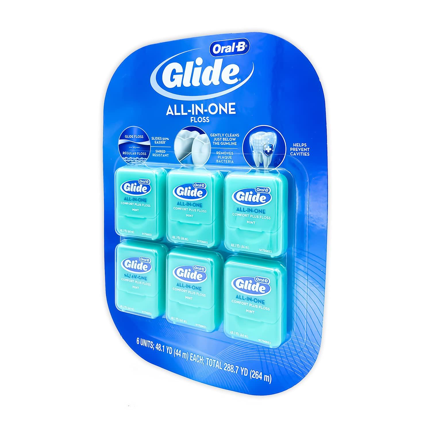 Glide Crest Comfort Plus Dental Floss Mint 40m (6 Pack) Oral Care