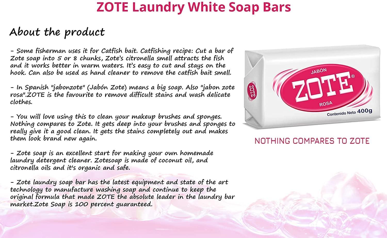 Zote Laundry Soap Bar Pink 7oz (200g) Gentle Cleansing for Fresh