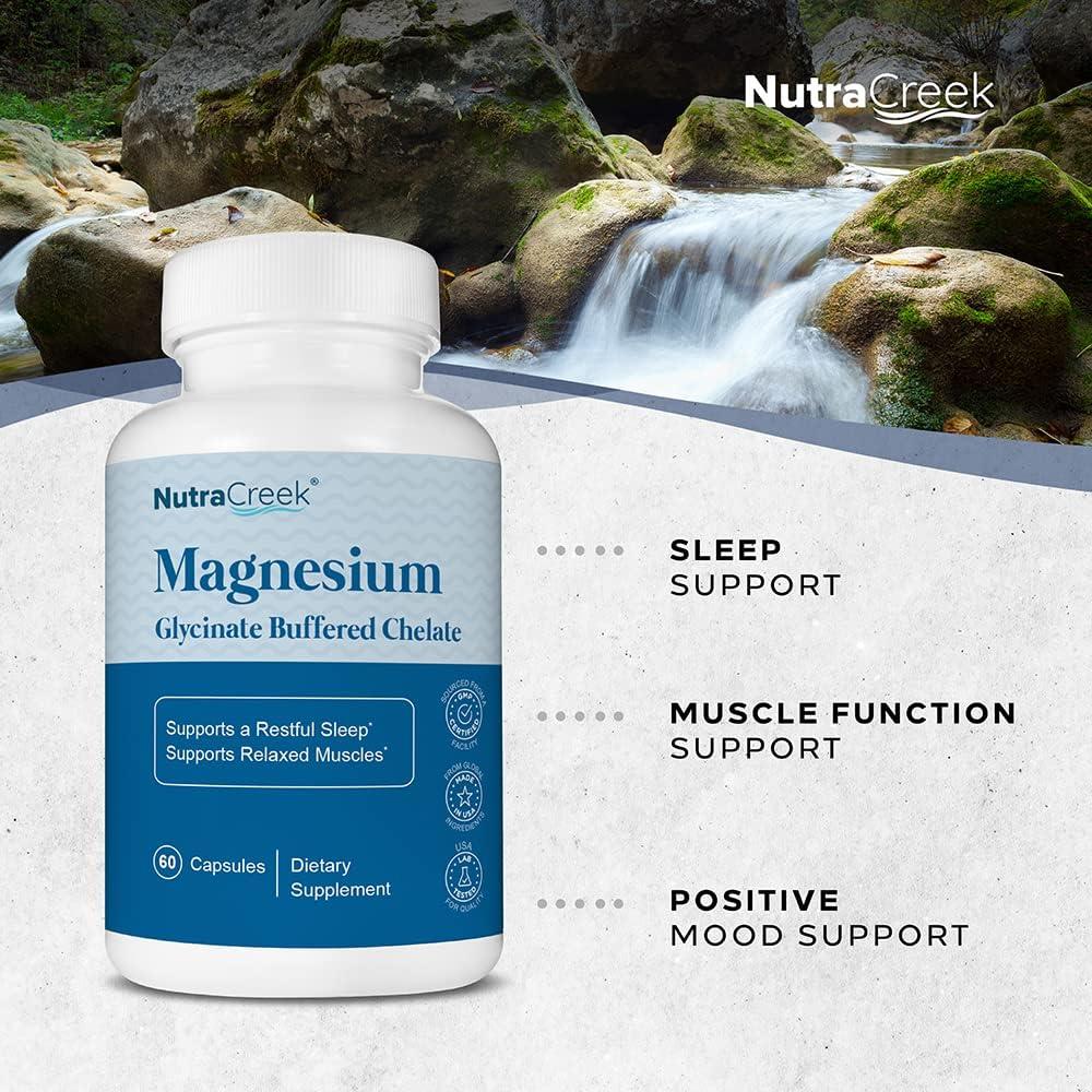 NutraCreek Magnesium Glycinate 400mg Buffered Chelate Gentle