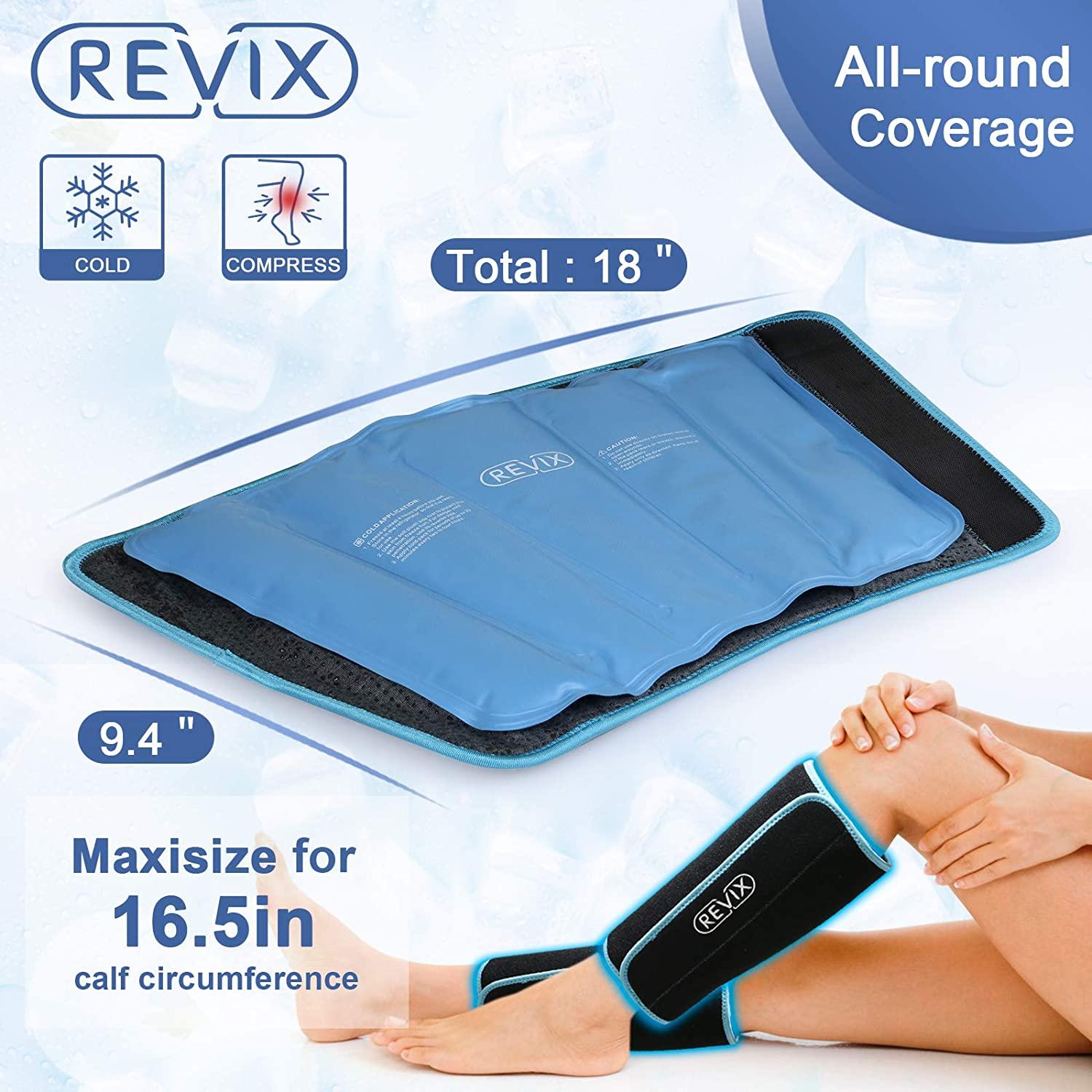 REVIX Calf and Shin Gel Ice Pack Reusable Cold Therapy Compression