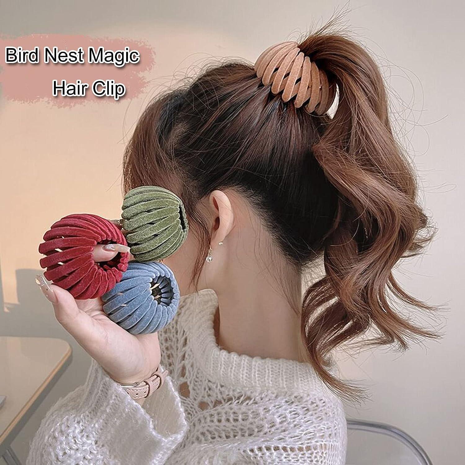 7pcs Zabernim Hair Holder Birds Nest Magic Hair Clip Bird Nest Magic
