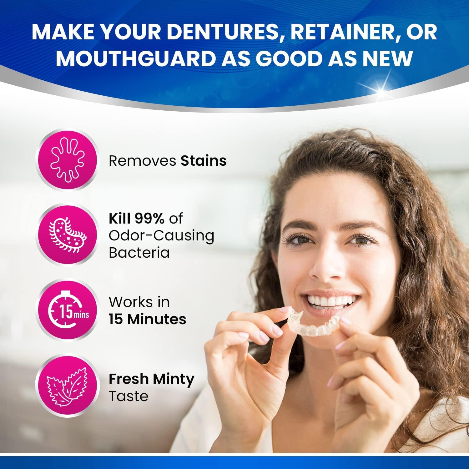 120 Retainer and Denture Cleaning Tablets (4 Months Supply) Cleaner