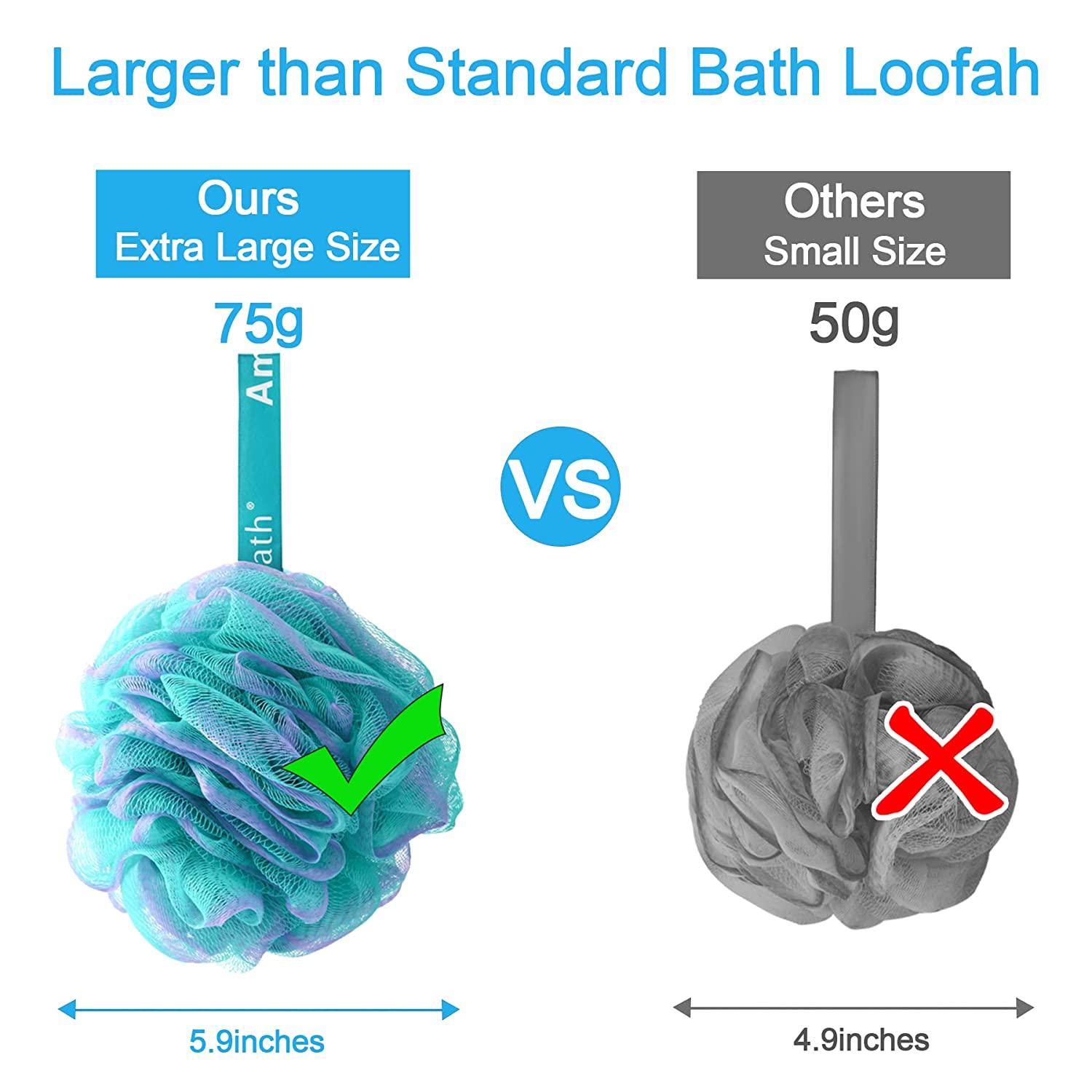 Bath Shower Loofah Sponge 50g/PCS Bath Sponges for Men Exfoliating- Set of  1 Black Sponges