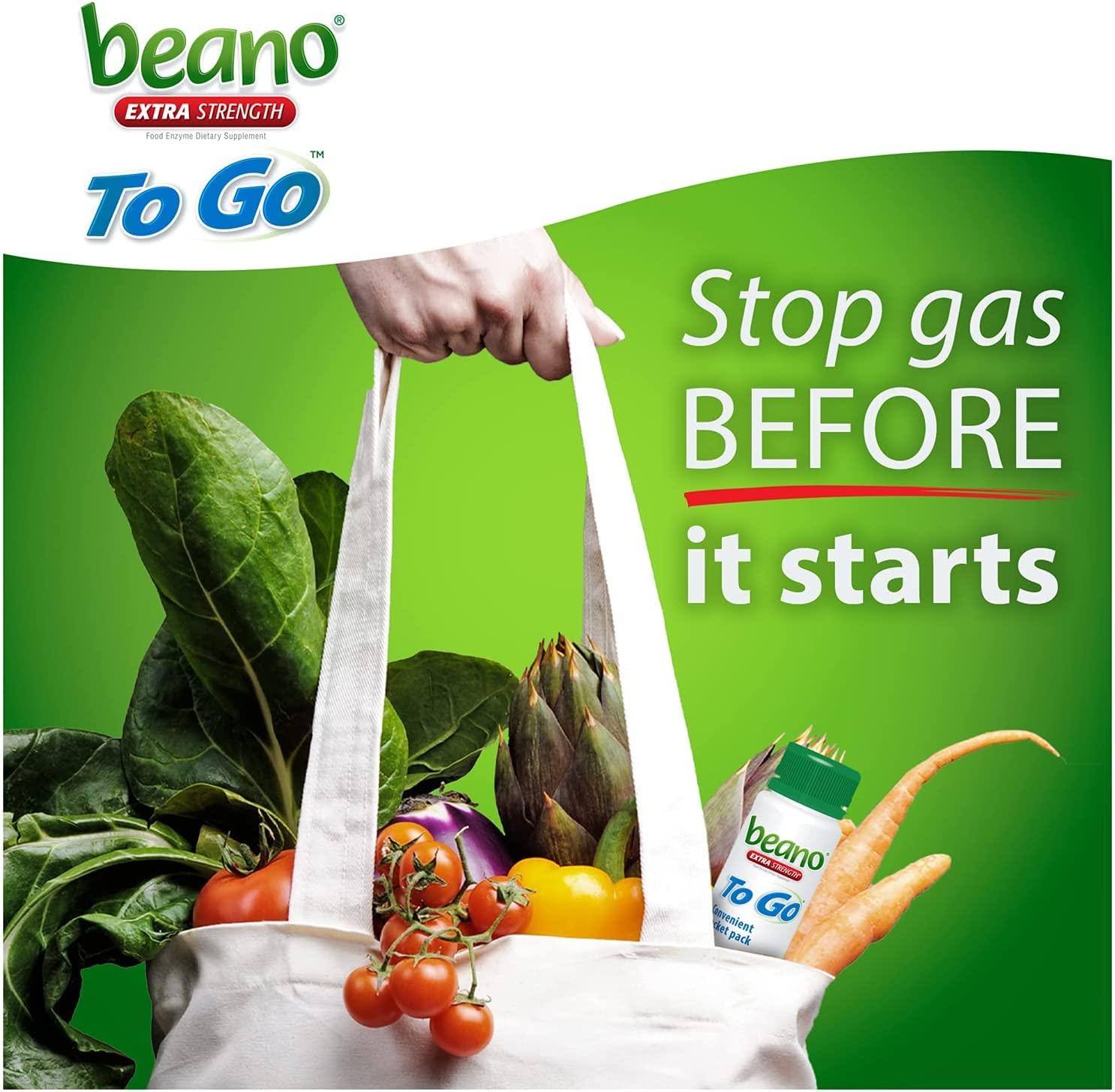 beano To Go Gas Prevention Bloating Relief 12 Tablets To Go Tablets