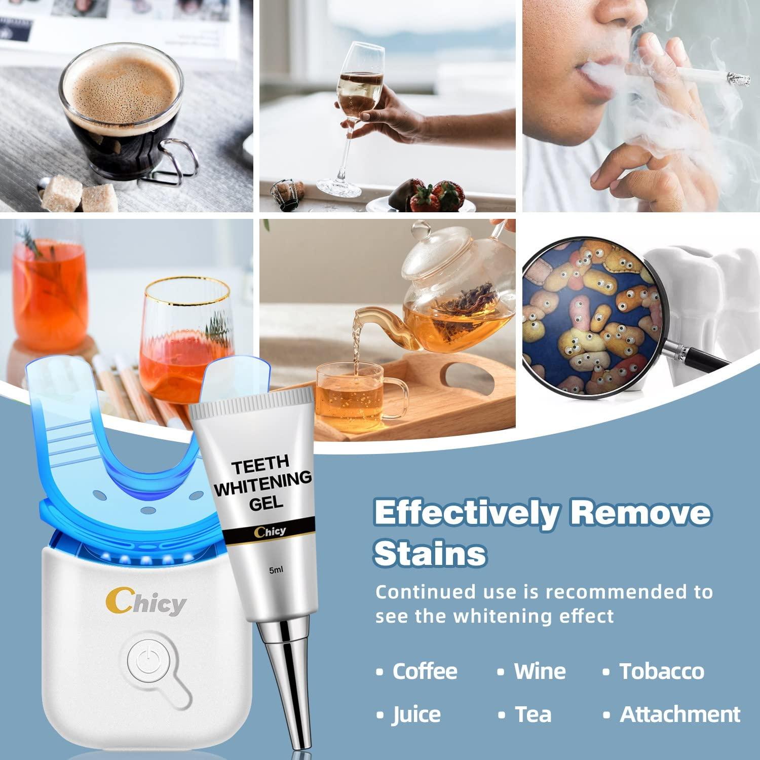 Teeth Whitening Kit with LED Light Accelerator at Home, with New