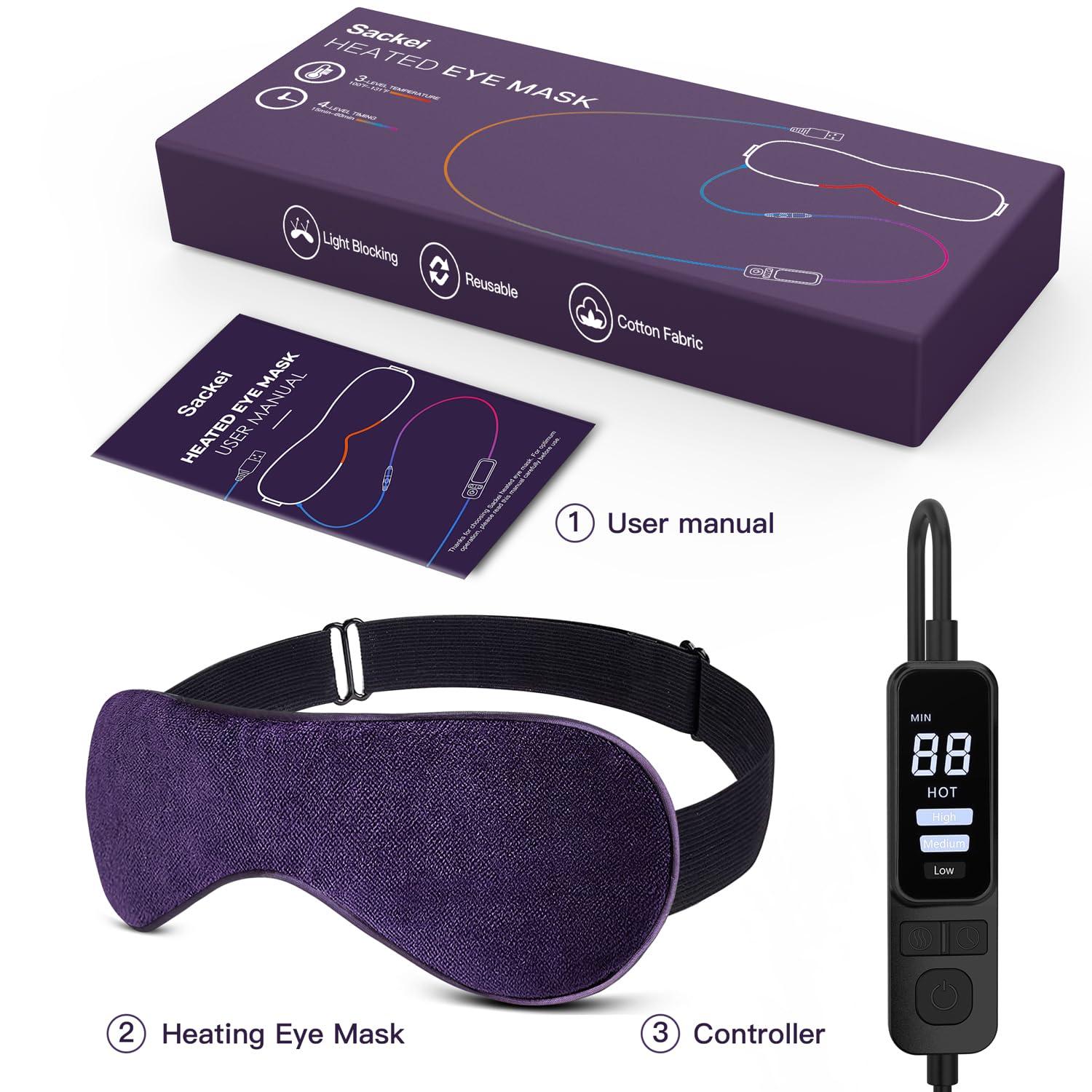 Upgraded Heated Eye Mask for Dry Eyes Electric USB Dry Eye Mask with
