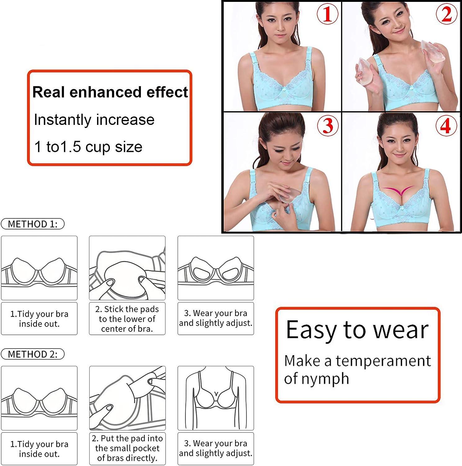 Silicone Chicken Cutlets Bra Inserts - Clear Breast Pads Chest Push Up &  Firming Bust Enhancers Padding for Summer Bikini with Storage Bag :  : Fashion