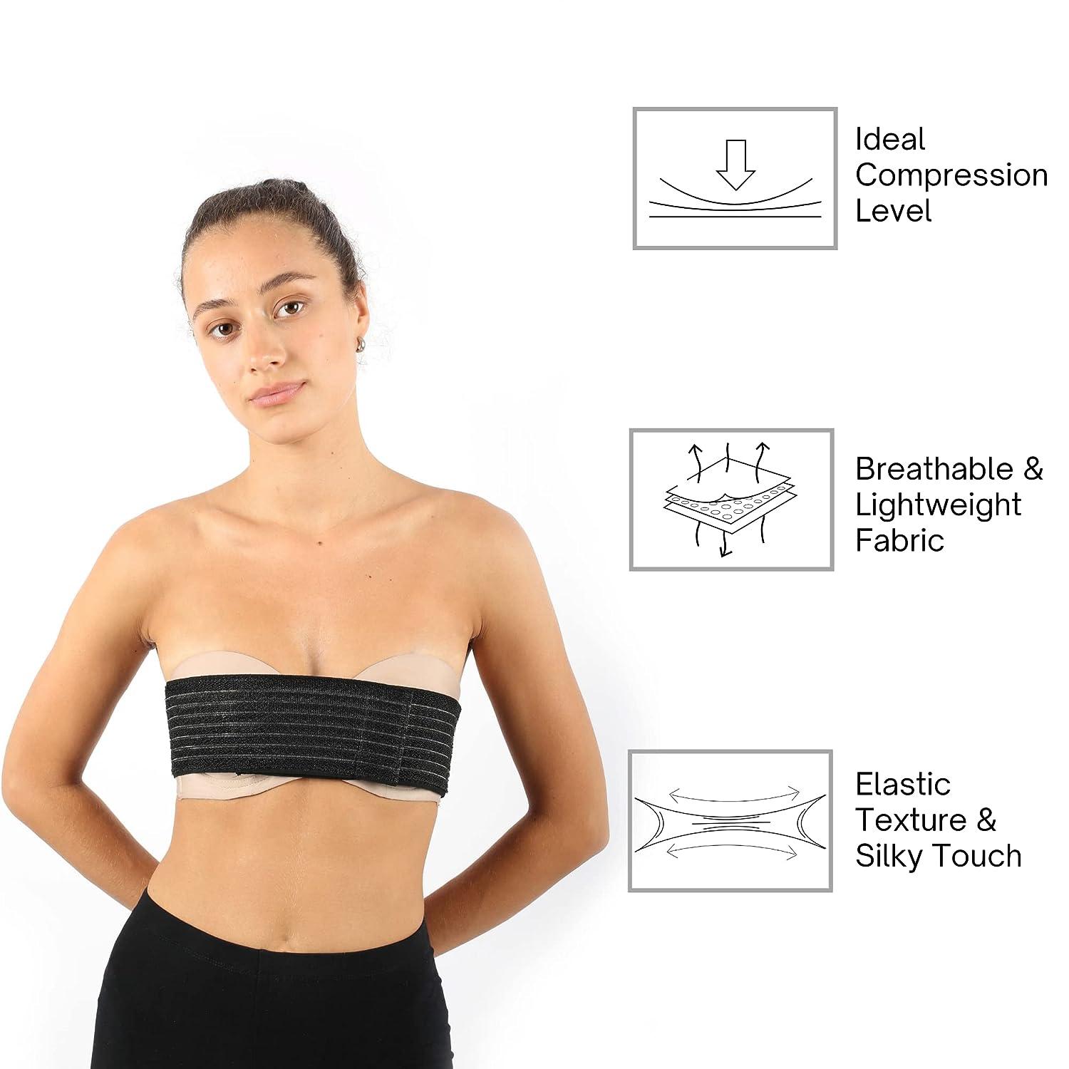 Breast Implant Stabilizer Band, Post Surgery Compression Support Strap for  Breast Augmentation, Reduction, Lift, Chest Belt, One Size Fits All (Black)