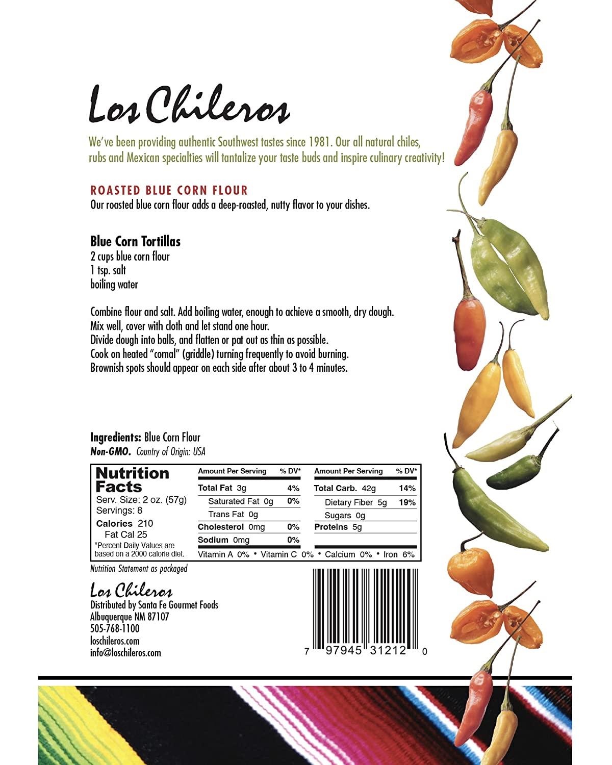 Los Chileros Blue Corn Flour 12oz Authentic New Mexican Corn Flour