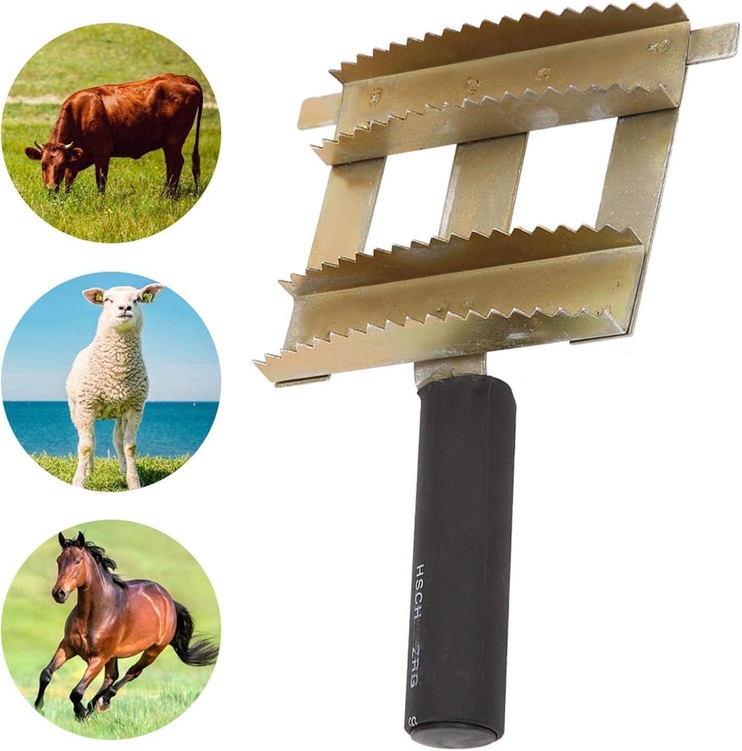 Agatige Livestock Shedding Comb Cattle Cow Bull Grooming Brush