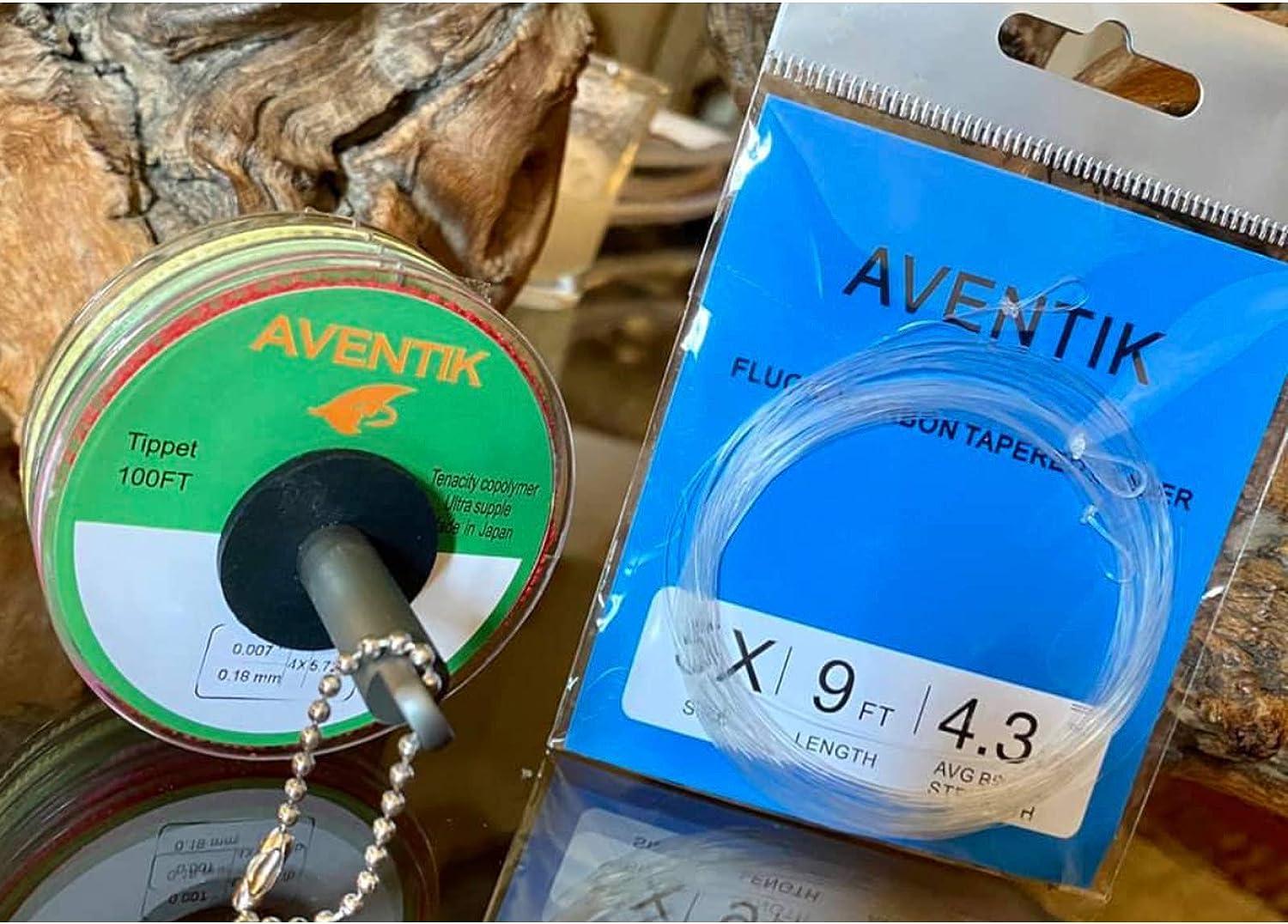 3 PC Aventik Premium Fly Fluorocarbon Tapered Leader Fly Line Freshwater  Saltwater 9ft Fly Tippet Tapered Leader Fly Fishing Leaders Pro Looped X0 to  X7 5X-4.3LB