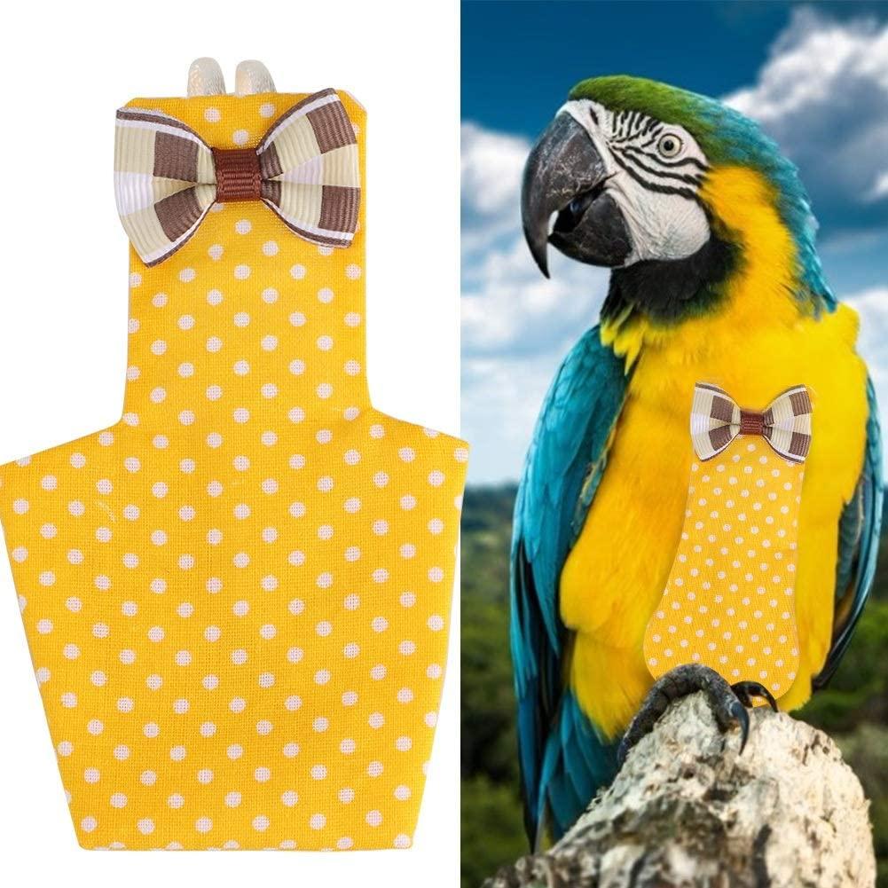 Conlense Reusable Bird Diapers Parrot Flight Suits, Pet Bird Clothes, Pigeon Row Wear (Yellow M)