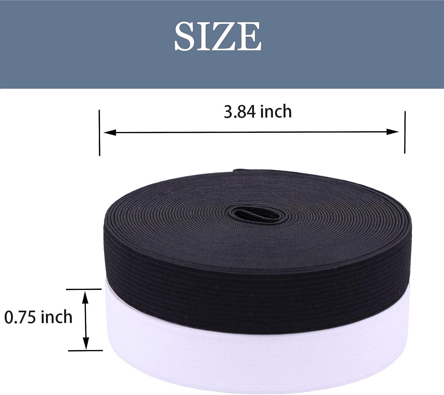XKDOUS Elastic Band for Sewing, 0.75 Inch 16 Yards 2 Roll Knit Bands for  Sewing Waistband and Pants Waist, High Elasticity(8 Yard White, 8 Yard  Black)