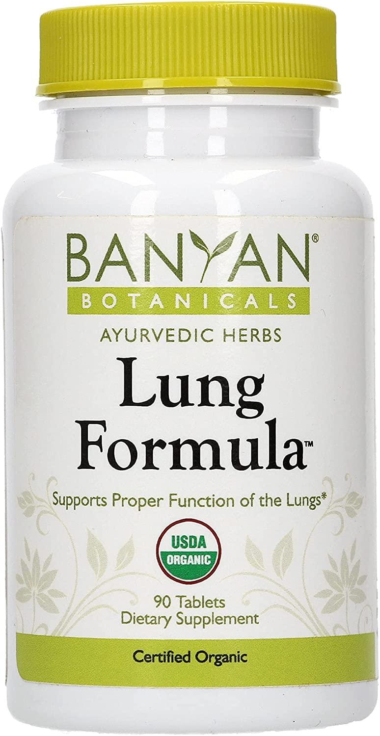 Banyan Botanicals Lung Formula Organic Herbal Tablet with Licorice & Tulsi  for Healthy, Clear Breathing & Overall Lung Health* 90 Tablets Non GMO  Sustainably Sourced Vegan