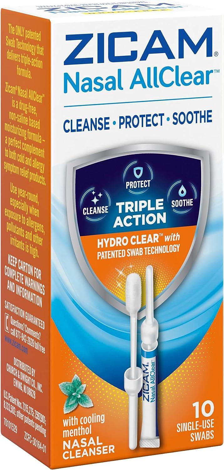Zicam Nasal AllClear Triple Action Cleanser with Cooling Menthol 10 Count