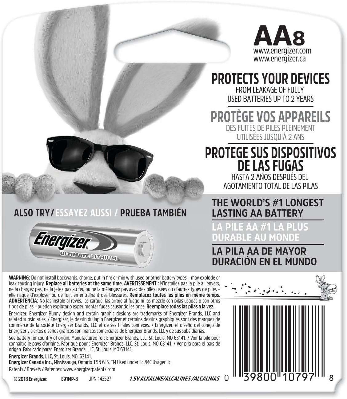 Energizer Rechargeable AA Batteries (8 Pack), Double A Batteries