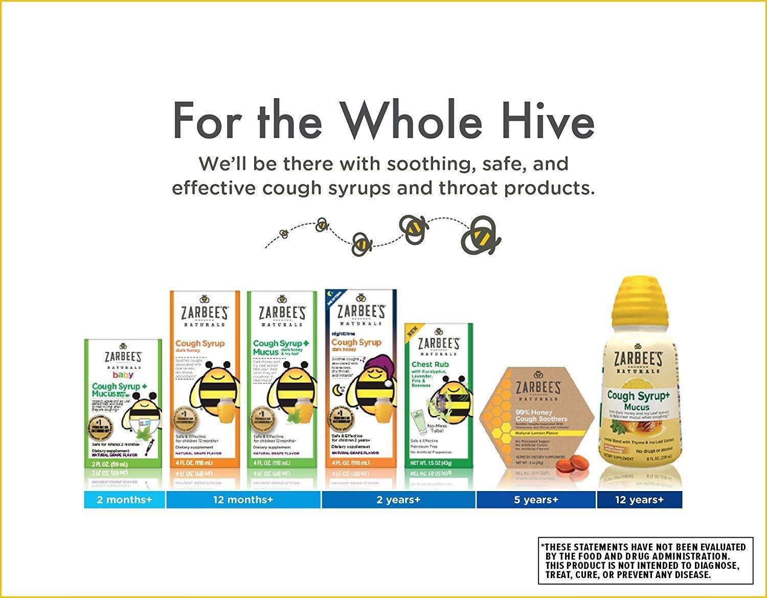 Zarbee's Baby Cough Syrup + Mucus with Organic Agave and Ivy Leaf On