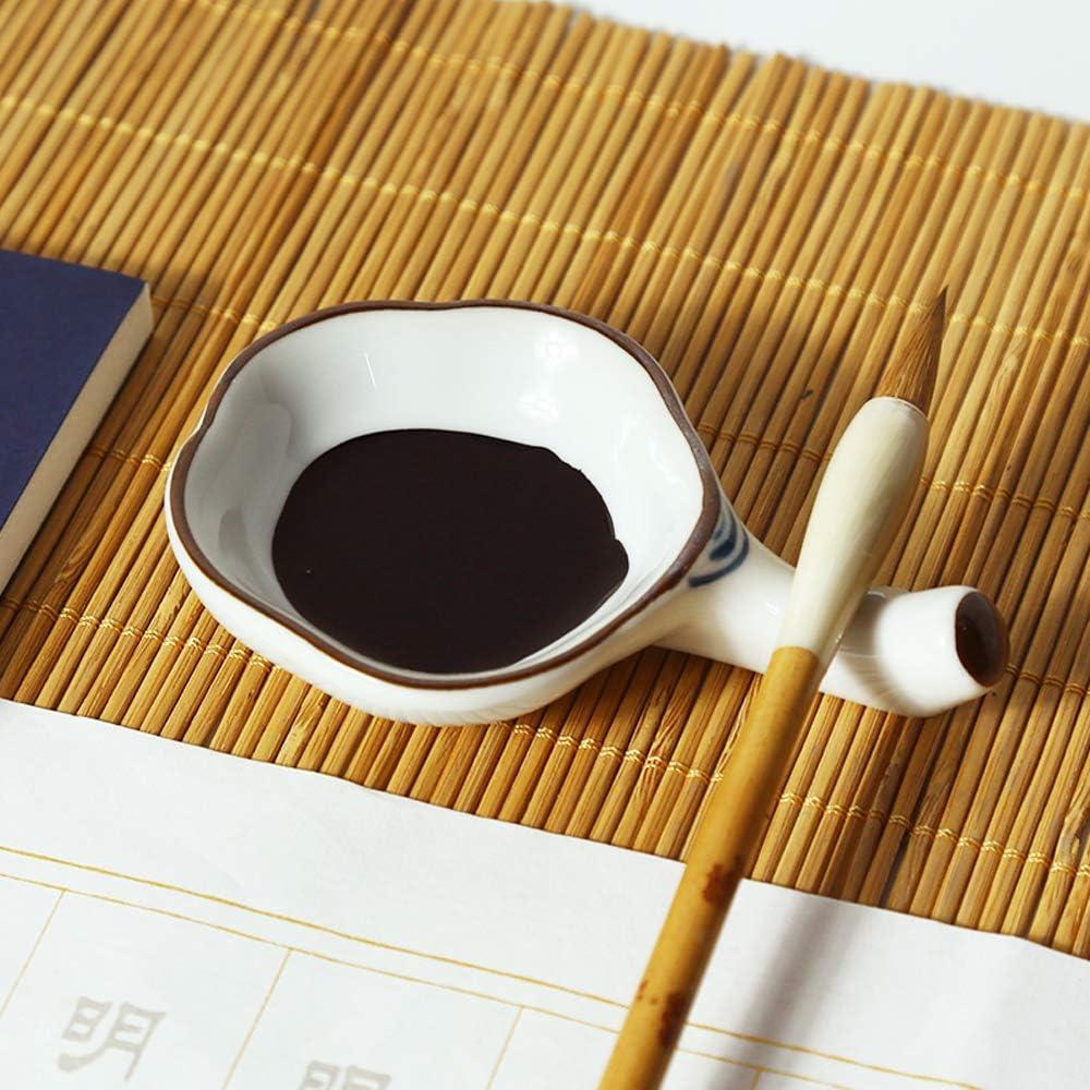 Handmade Porcelain Inkwell Dish with Brush Holder for Calligraphy ...