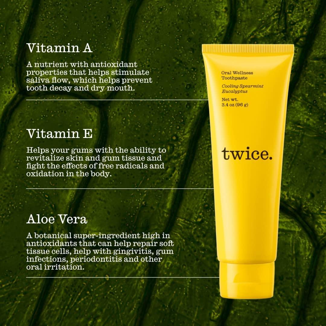 Twice Vegan Toothpaste for Sensitive Teeth and Gums and Teeth Whitening