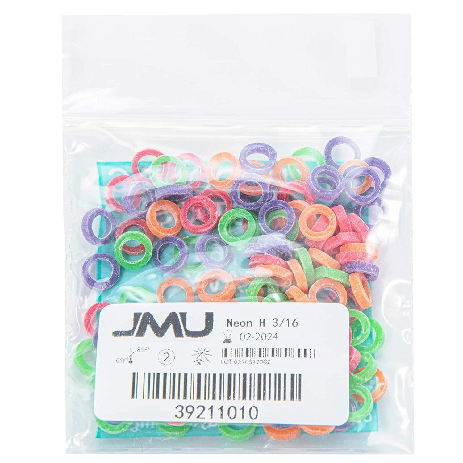 JMU Orthodontic Neon Elastics 3/16 Inch Heavy 6.5oz 500 pack Intraoral