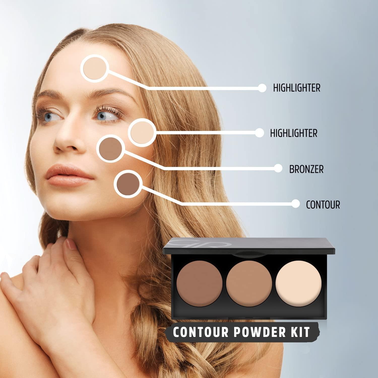 Golden Rose GR Contour Powder Kit Bronzing, Highlighting, Lightweight