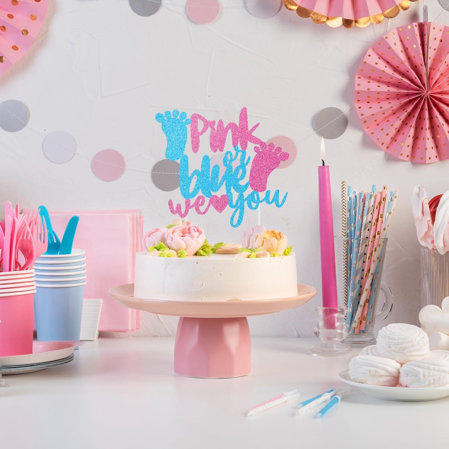 Taart Topper Boy or Girl - Baby Reveal Cake Topper