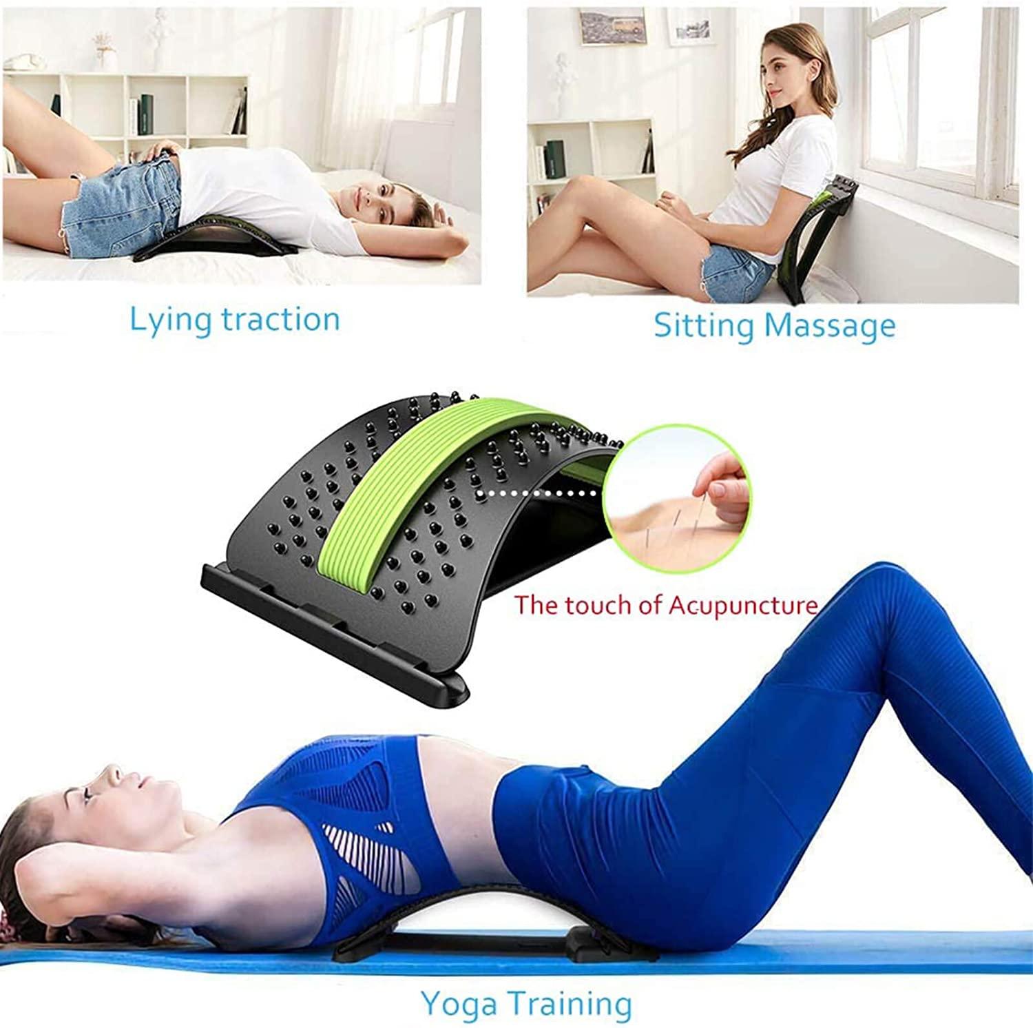 Back Stretcher for Pain Relief - Adjustable Lumbar Relief Back Massage  Stretcher Device, Lower Back Stretcher for Upper and Lower Back Pain Relief,  Herniated Disc, Sciatica 