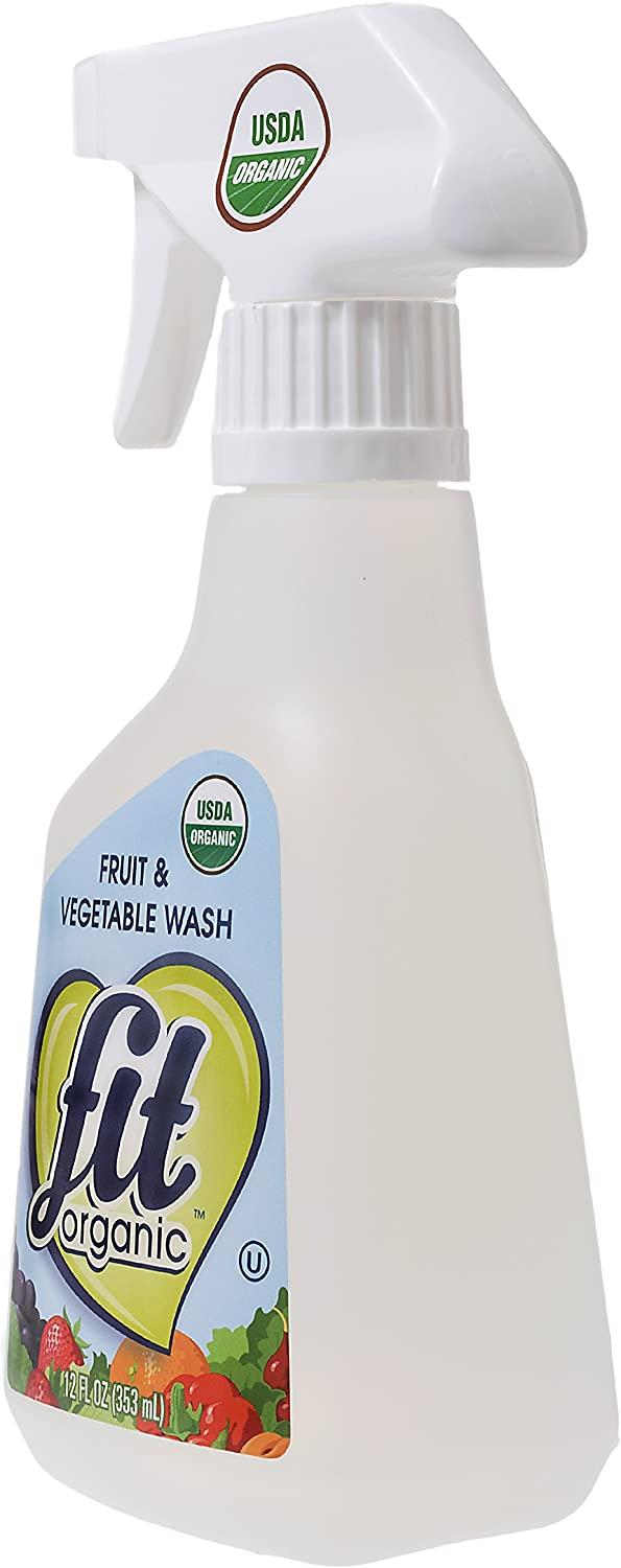 Fit Organic Produce Wash 12 oz Spray Pack of 6 Fruit & Vegetable Cleaner, Pesticide & Wax