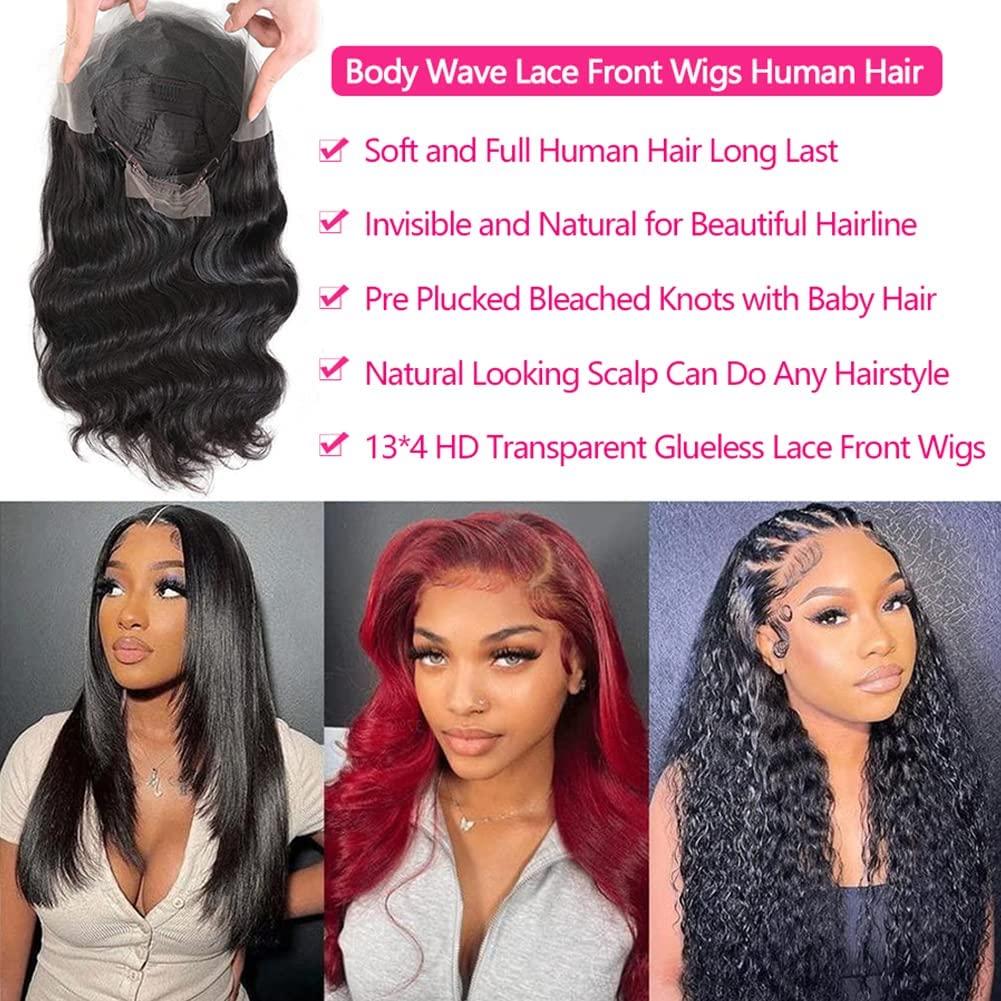 MsSunlight 26 Inch Body Wave HD Lace Front Wig 180% Density 100