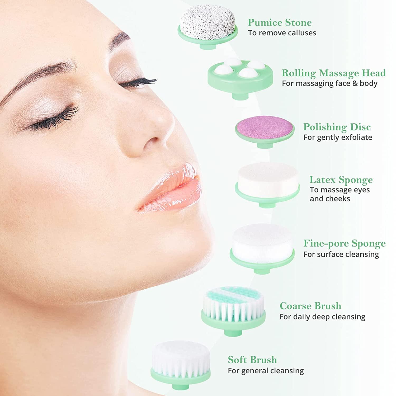 Facial Cleansing Brush 7 in 1 Face Wash Brush Fabuday Face Spin Scrub