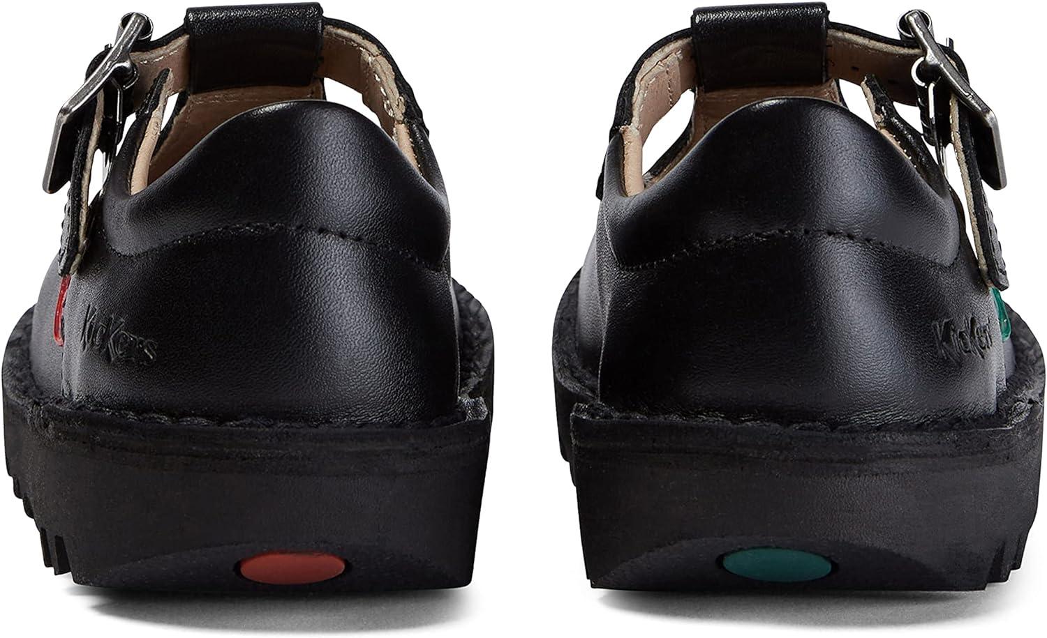 Kickers Girls Black Leather School Shoes - Size 5 UK Child | Buy Now ...