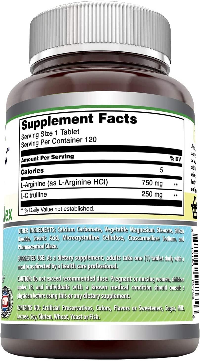 Amazing Nutrition LArginine/LCitrulline Complex 1000 Mg Combines Two