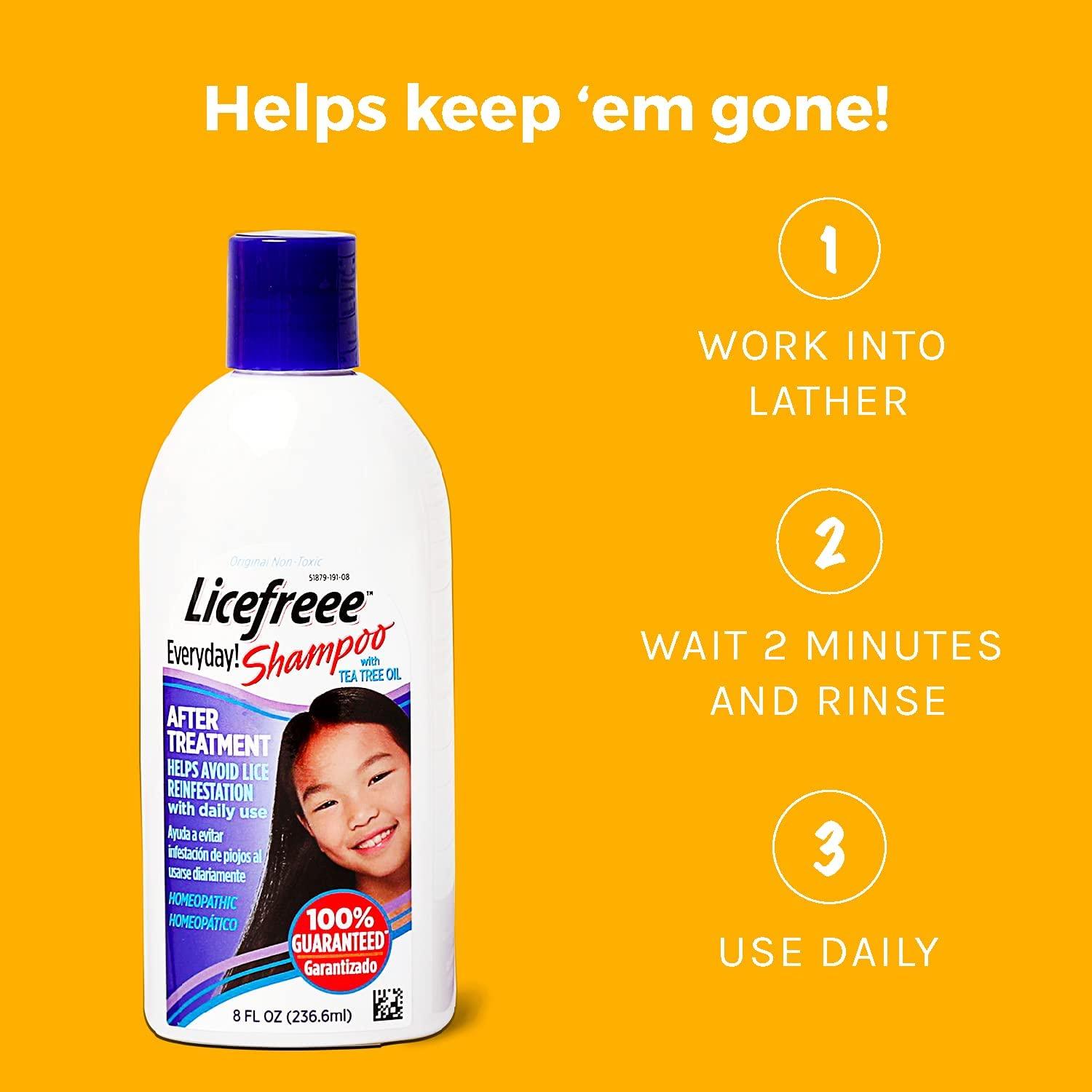 Licefreee Everyday Shampoo, Daily Maintenance Lice Shampoo, 8 Fluid Ounces