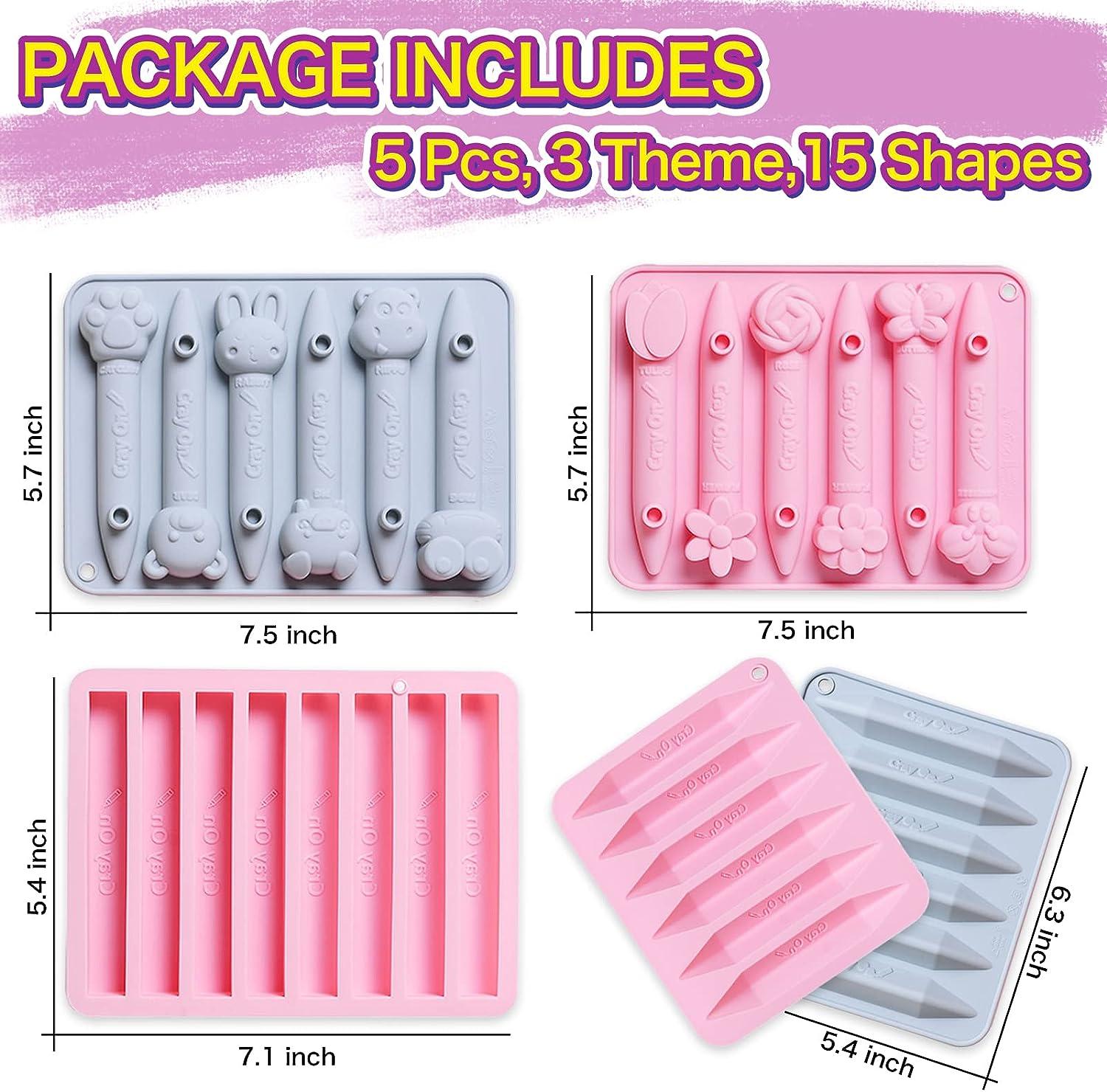 6-in-1 Crayon Molds for Kids DIY for Grip Crayon Paint Crayon Cute Animal  Craft Molds Premium Silicone Oven Fridge Craft Molds for Resin Silicone