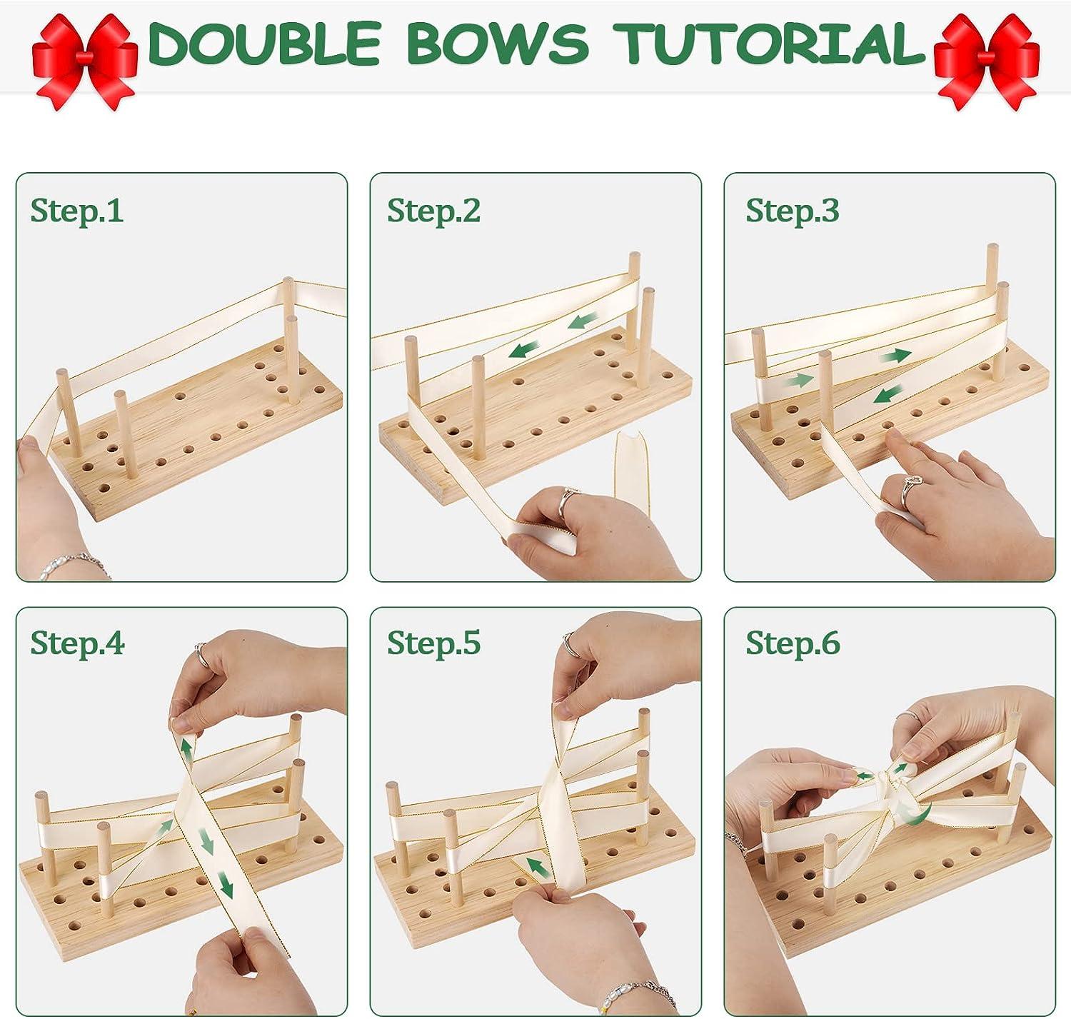 Bow Maker for Ribbon ,2-in-1 Multipurpose Rectangle Wooden Bow